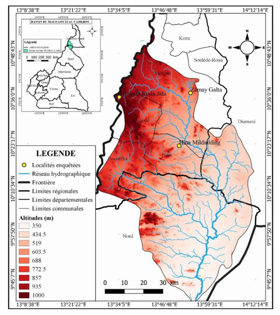 Carte de localisation des sous-bassins versants étudiés